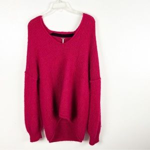 FREE PEOPLE All Mine Alpaca Blend V-Neck Slouchy Drop Shoulder Sweater Small